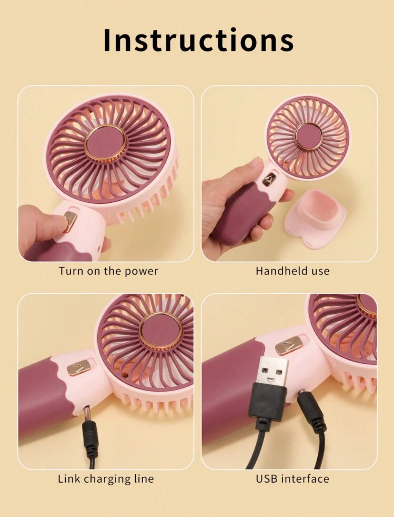 Ventilateur Portable Rechargeable - Design Élégant et Pratique
