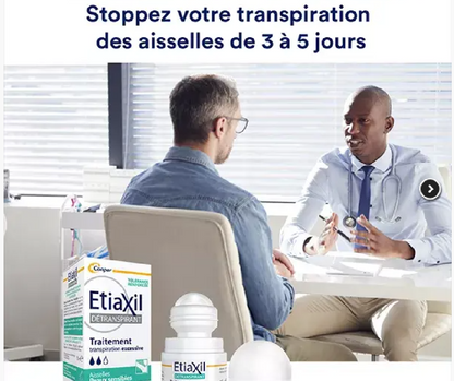 Etiaxil Détranspirant Sudo-Régulateur à Bille - Peaux Sensibles Aisselles.
