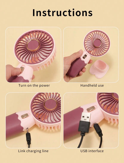 Ventilateur Portable Rechargeable - Design Élégant et Pratique